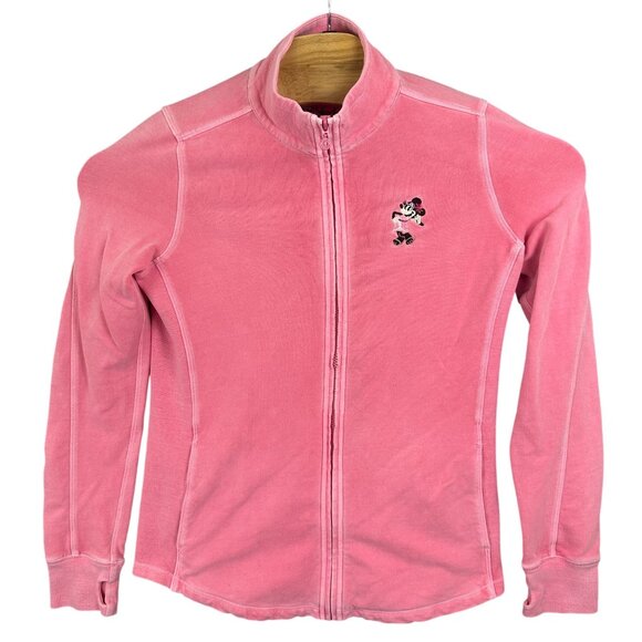 Tommy Bahama Disney Minnie Mouse Women S Embroidered Track Jacket Full Zip Pink - Picture 1 of 16